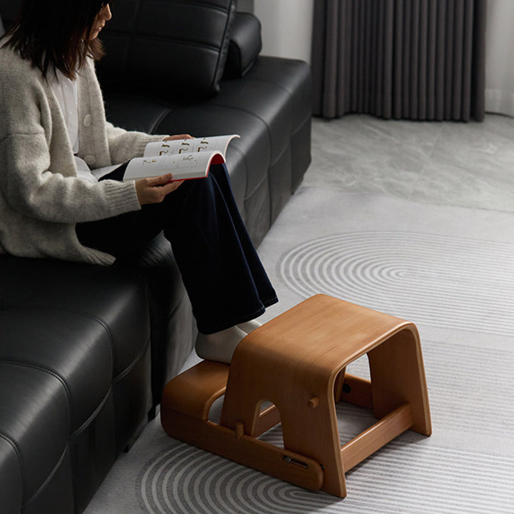 Contemporary Nordic Plywood Beech Wood Trapezoid Design Kids Backrest Armless Low Stool For Living Room