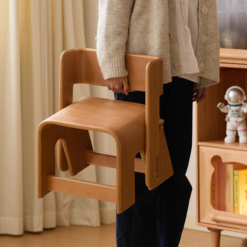 Contemporary Nordic Plywood Beech Wood Trapezoid Design Kids Backrest Armless Low Stool For Living Room