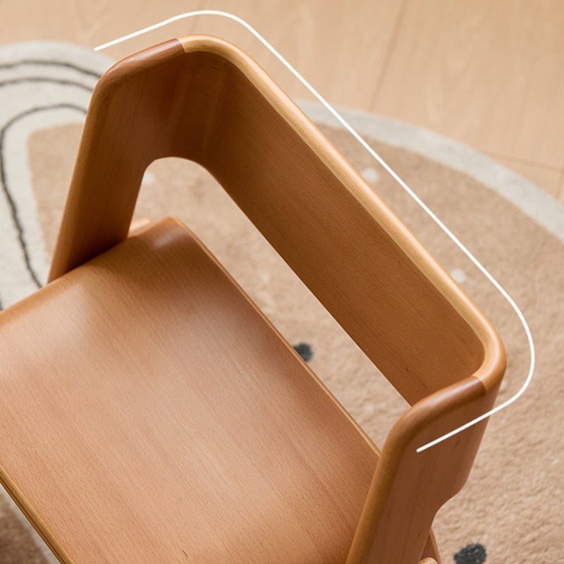 Contemporary Nordic Plywood Beech Wood Trapezoid Design Kids Backrest Armless Low Stool For Living Room