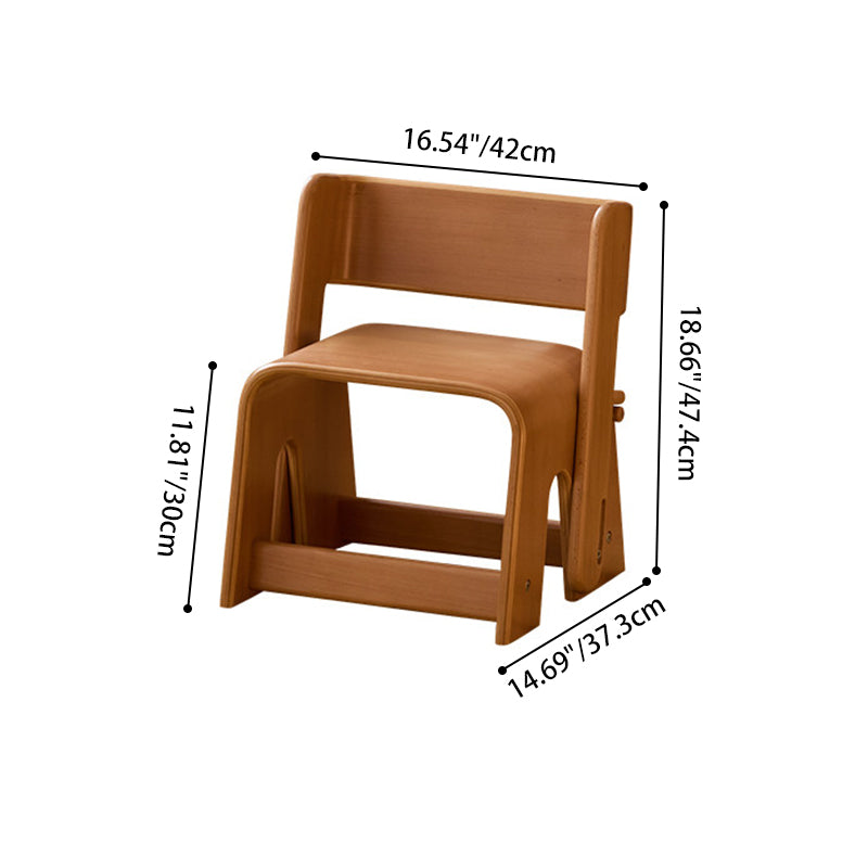 Contemporary Nordic Plywood Beech Wood Trapezoid Design Kids Backrest Armless Low Stool For Living Room