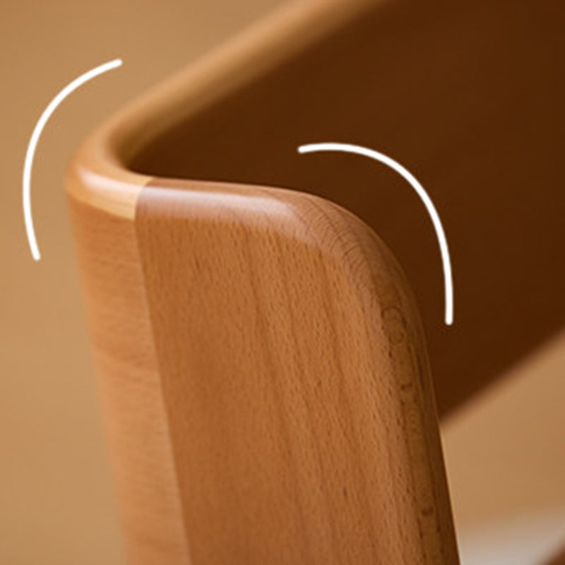 Contemporary Nordic Plywood Beech Wood Trapezoid Design Kids Backrest Armless Low Stool For Living Room