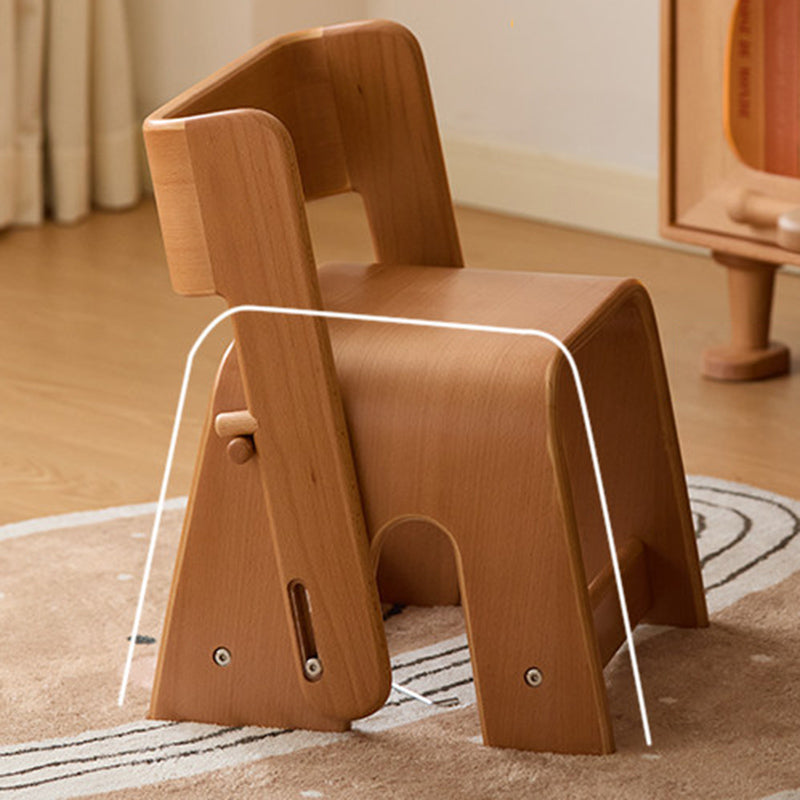 Contemporary Nordic Plywood Beech Wood Trapezoid Design Kids Backrest Armless Low Stool For Living Room