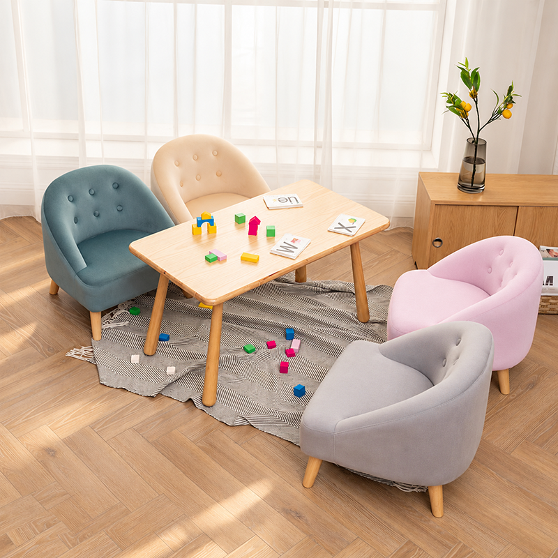Modern Luxury Faux Leather Velvet Pine Wood Foam Sponge Kid Curved Padded Backrest Armless Low Stool For Living Room