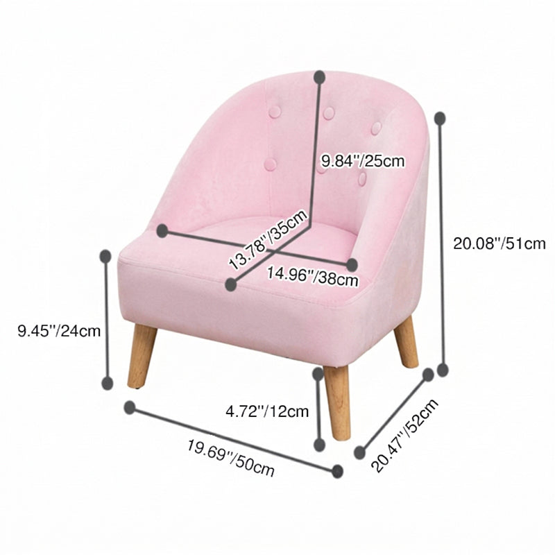 Modern Luxury Faux Leather Velvet Pine Wood Foam Sponge Kid Curved Padded Backrest Armless Low Stool For Living Room