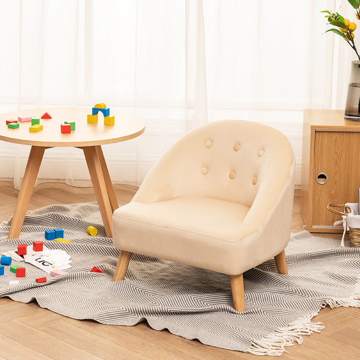 Modern Luxury Faux Leather Velvet Pine Wood Foam Sponge Kid Curved Padded Backrest Armless Low Stool For Living Room