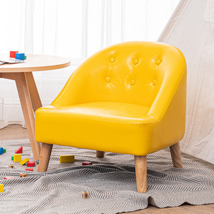 Modern Luxury Faux Leather Velvet Pine Wood Foam Sponge Kid Curved Padded Backrest Armless Low Stool For Living Room
