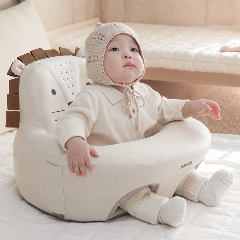 Modern Minimalist Polyester Polyurethane Spandex Latex Kid Lion-Shaped Backrest Armrest Low Stool For Living Room