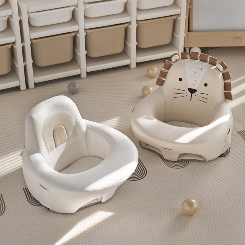 Modern Minimalist Polyester Polyurethane Spandex Latex Kid Lion-Shaped Backrest Armrest Low Stool For Living Room