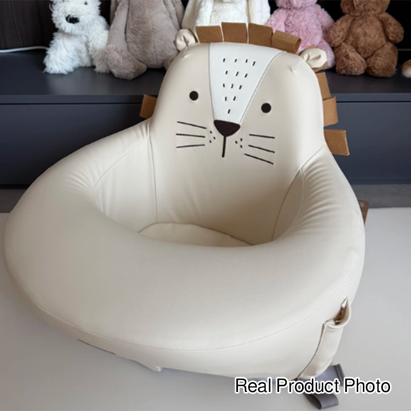 Modern Minimalist Polyester Polyurethane Spandex Latex Kid Lion-Shaped Backrest Armrest Low Stool For Living Room