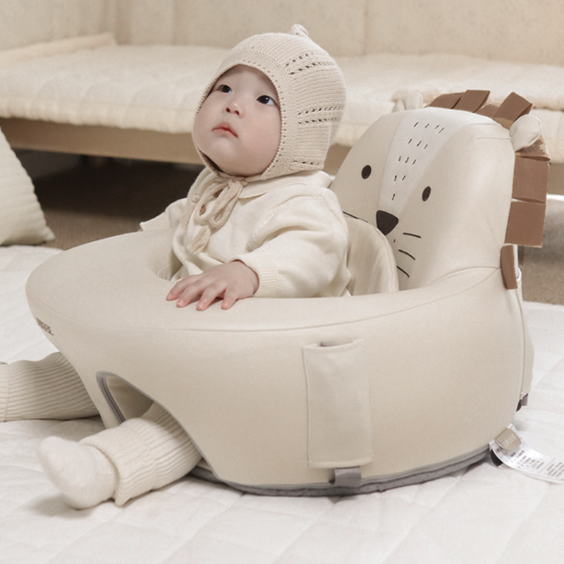 Modern Minimalist Polyester Polyurethane Spandex Latex Kid Lion-Shaped Backrest Armrest Low Stool For Living Room