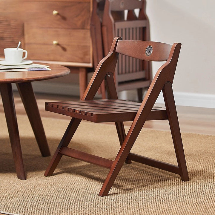 Modern Minimalist Beech Wood Iron Foldable Square Backrest Armless Low Stool For Living Room &amp; Balcony