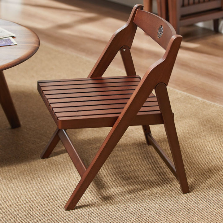 Modern Minimalist Beech Wood Iron Foldable Square Backrest Armless Low Stool For Living Room &amp; Balcony