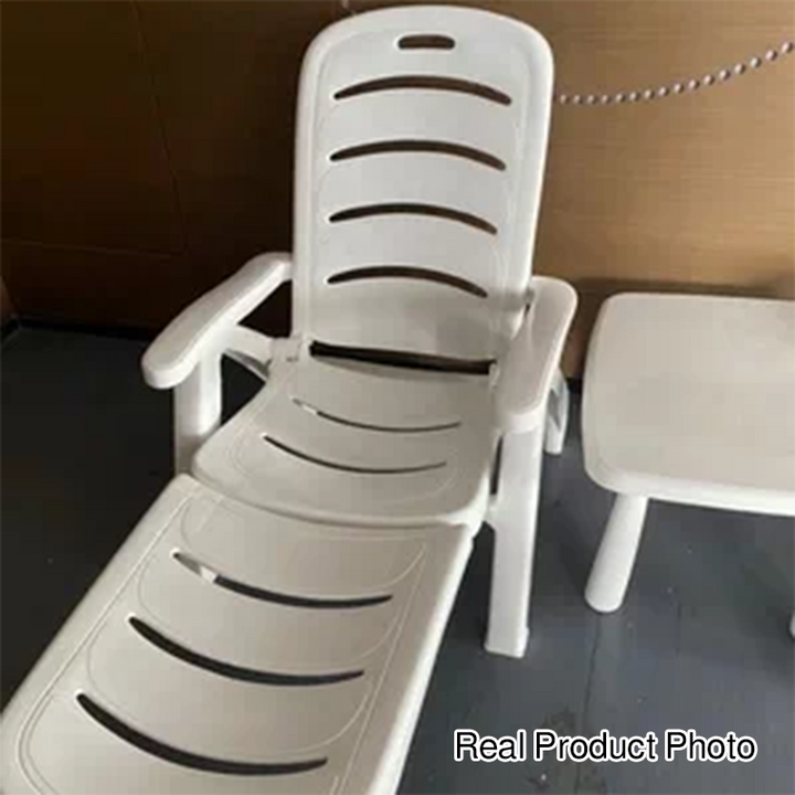 Modern Minimalist PP Foldable Rectangular Adjustable Backrest Armrest Outdoor Lounge Chair For Outdoor Patio