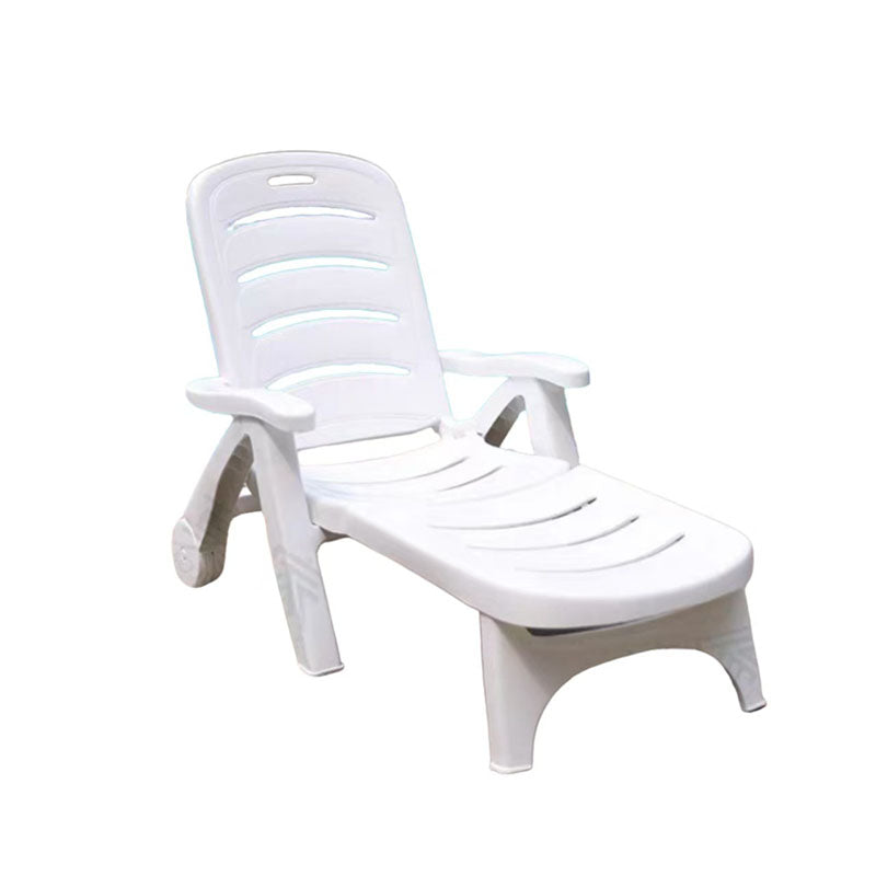 Modern Minimalist PP Foldable Rectangular Adjustable Backrest Armrest Outdoor Lounge Chair For Outdoor Patio