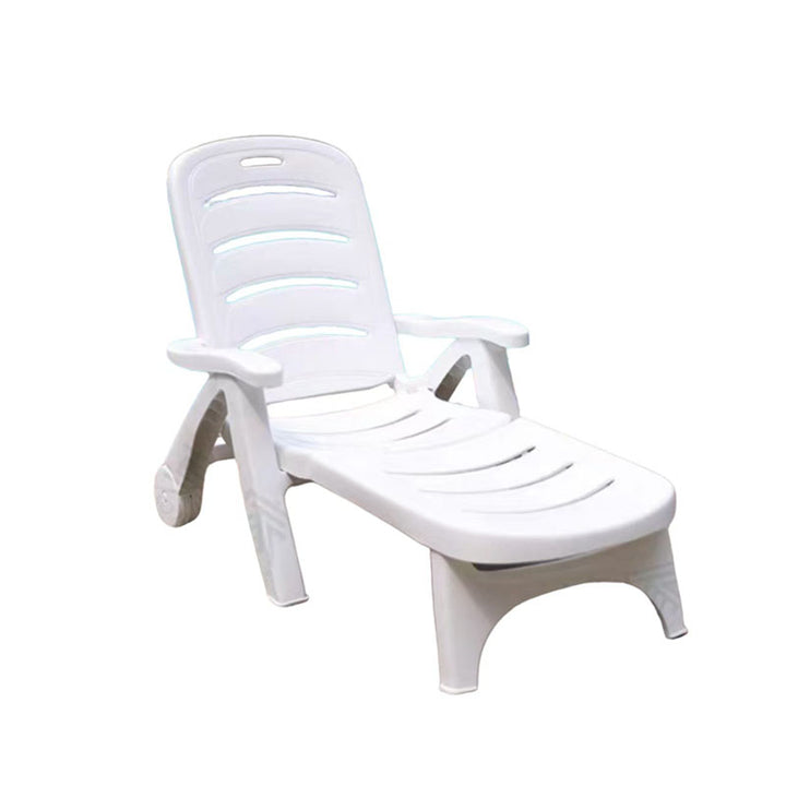 Modern Minimalist PP Foldable Rectangular Adjustable Backrest Armrest Outdoor Lounge Chair For Outdoor Patio