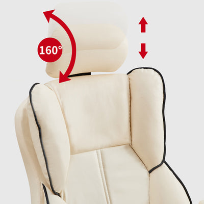 Modern Minimalist PU Leather & Stainless Steel S-Shaped Backrest Desk Chair With Adjustable Height & Swivel For Home Office