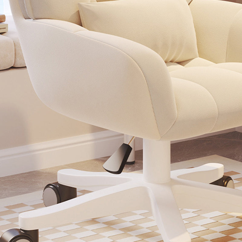 Modern Minimalist Velvet Leather & Nylon Square Desk Chair With Adjustable Height For Home Office