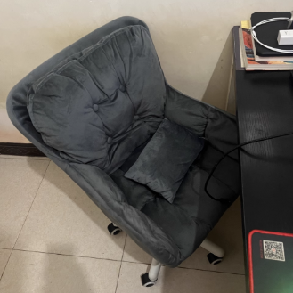 Chaise de bureau carrée moderne minimaliste en velours, similicuir et nylon avec hauteur réglable pour bureau à domicile 
