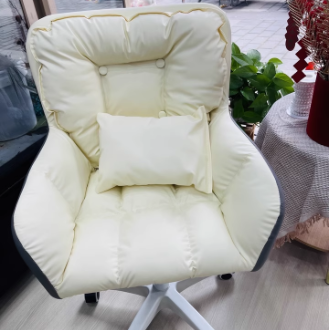 Chaise de bureau carrée moderne minimaliste en velours, cuir PU et nylon avec hauteur réglable pour bureau à domicile 