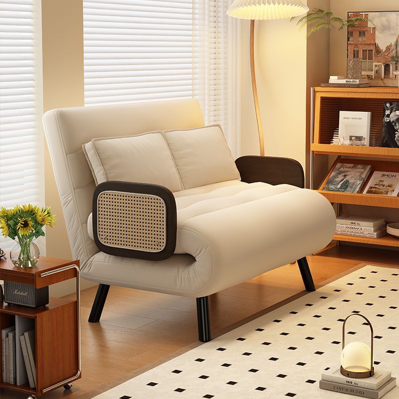 Contemporary Nordic Wood & Fabric Rectangular Sofa Bed With Foldable Function For Living Room And Bedroom