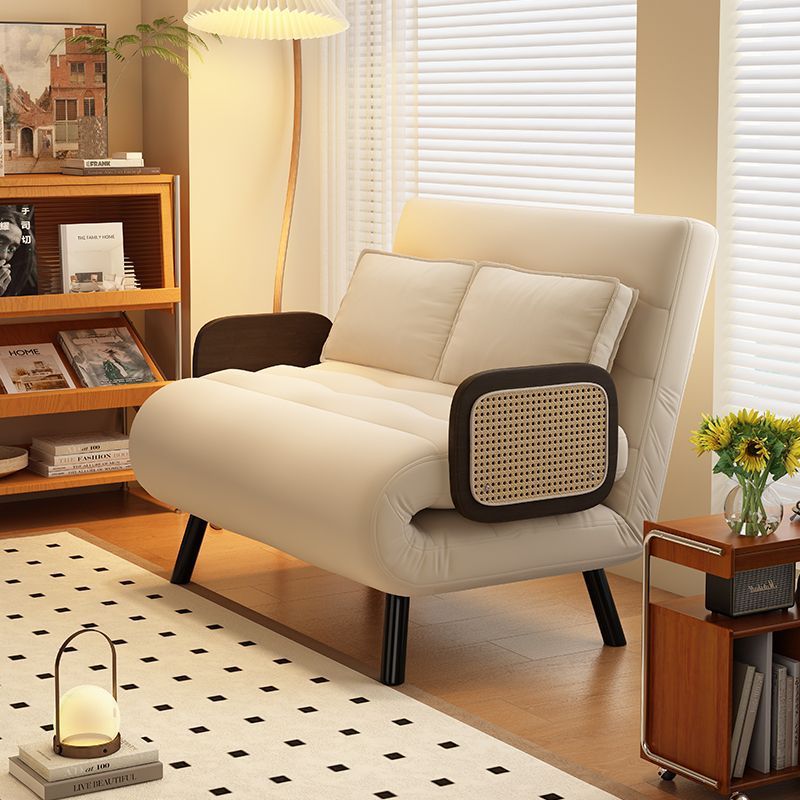 Contemporary Nordic Wood & Fabric Rectangular Sofa Bed With Foldable Function For Living Room And Bedroom