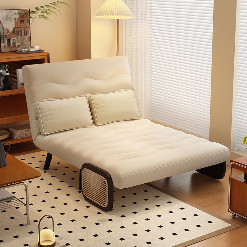 Contemporary Nordic Wood & Fabric Rectangular Sofa Bed With Foldable Function For Living Room And Bedroom