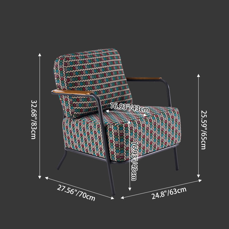 Zeitgenössischer kreativer Akzentstuhl aus Baumwollleinen und Kohlenstoffstahl mit ergonomischem Design für Wohnzimmer und Schlafzimmer 