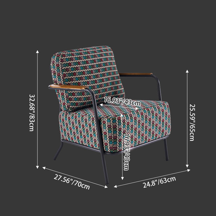 Chaise d'accent carrée contemporaine en coton lin créatif et acier au carbone avec design ergonomique pour salon et chambre 