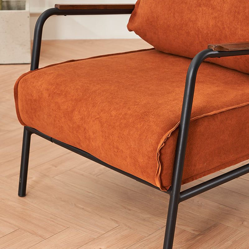 Modern Minimalist Velvet Metal Square Accent Chair With Ergonomic Design For Living Room