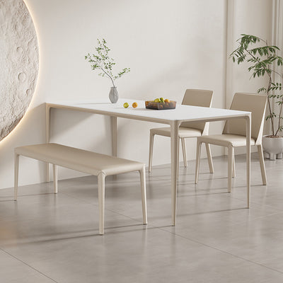 Modern Minimalist Saddle Leather And Carbon Steel Square Dining Chair For Dining Room