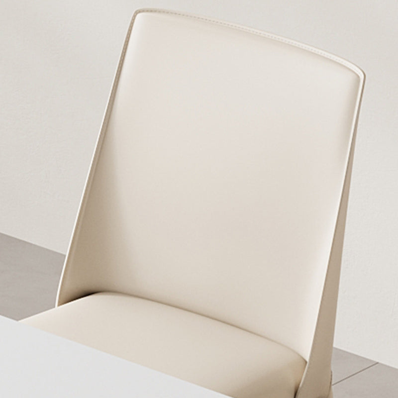 Modern Minimalist Saddle Leather And Carbon Steel Square Dining Chair For Dining Room