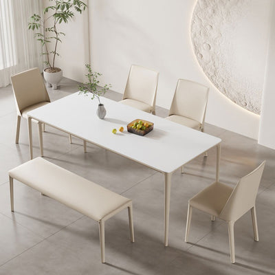 Modern Minimalist Saddle Leather And Carbon Steel Square Dining Chair For Dining Room