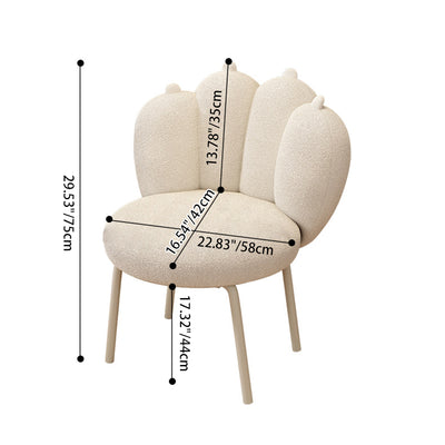 Zeitgenössischer nordischer Hocker mit Lammwolle und Kohlenstoffstahl, runde Sitzfläche in Katzenpfotenform für Schlafzimmer und Wohnzimmer 
