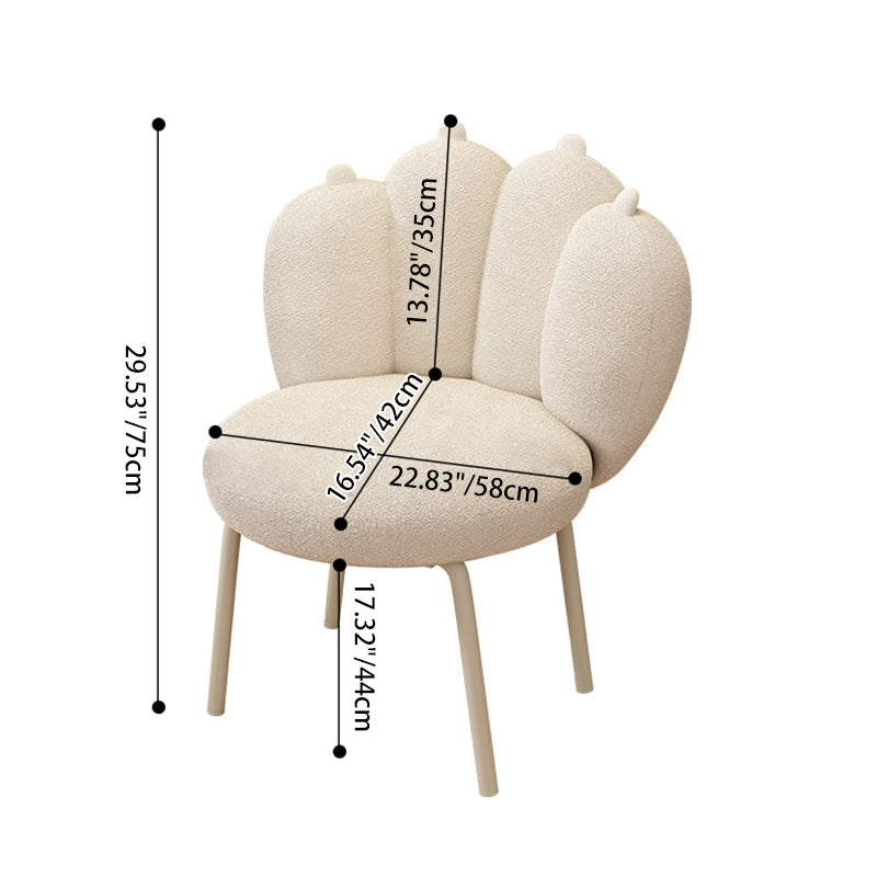 Zeitgenössischer nordischer Hocker mit Lammwolle und Kohlenstoffstahl, runde Sitzfläche in Katzenpfotenform für Schlafzimmer und Wohnzimmer 