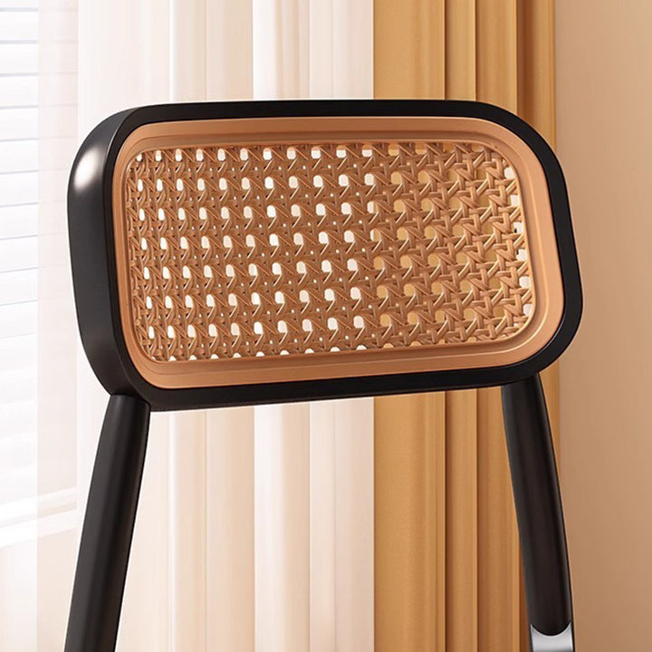 Traditional Vintage Plastic Woven-Style Trapezoid Dining Chair For Dining Room &amp; Living Room