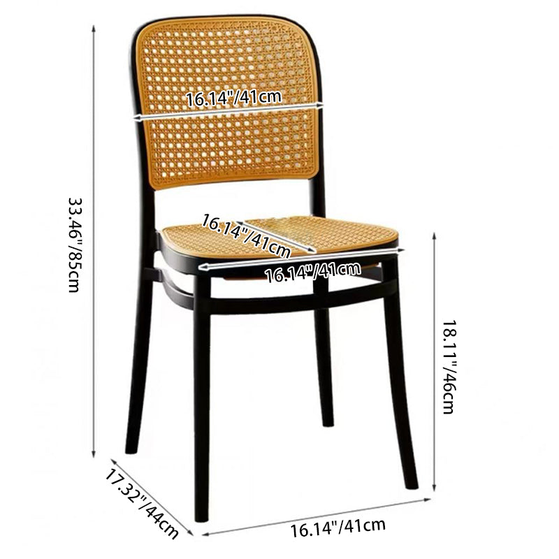 Traditional Vintage Plastic Woven-Style Trapezoid Dining Chair For Dining Room &amp; Living Room