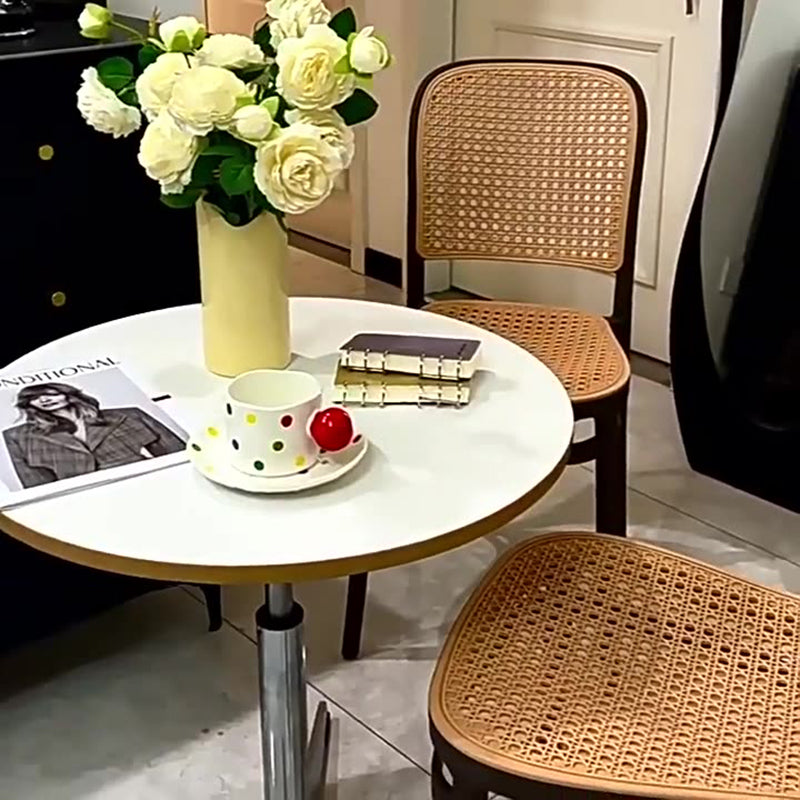 Traditional Vintage Plastic Woven-Style Trapezoid Dining Chair For Dining Room &amp; Living Room