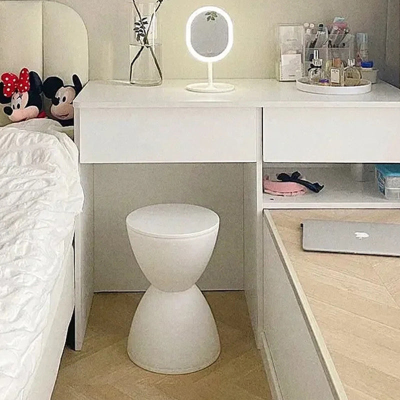 Modern Minimalist PP Hourglass-Shaped Stool Chair For Bedroom & Living Room
