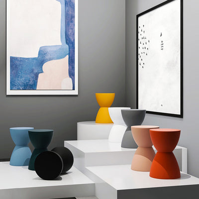 Modern Minimalist PP Hourglass-Shaped Stool Chair For Bedroom & Living Room