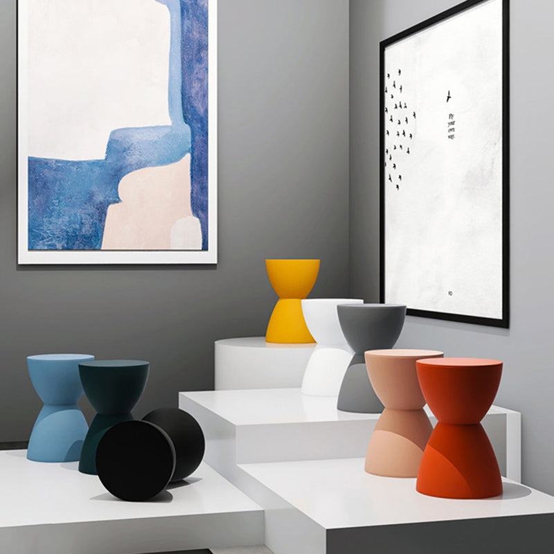 Modern Minimalist PP Hourglass-Shaped Stool Chair For Bedroom & Living Room