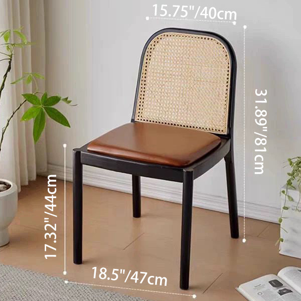 Zeitgenössischer nordischer Holz-Ledersessel für Esszimmer und Wohnzimmer 