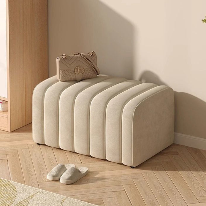 Banc rectangulaire contemporain en bois et velours nordique pour entrée, chambre, salon 