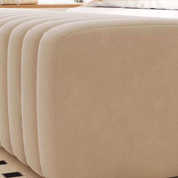 Banc rectangulaire contemporain en bois et velours nordique pour entrée, chambre, salon 