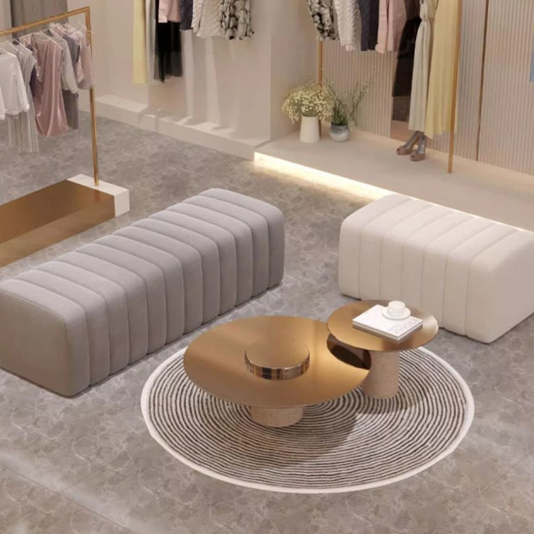 Banc rectangulaire contemporain en bois et velours nordique pour entrée, chambre, salon 