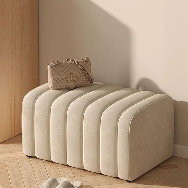 Banc rectangulaire contemporain en bois et velours nordique pour entrée, chambre, salon 