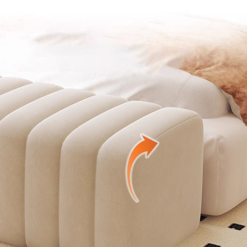 Zeitgenössische nordische Holz- und Samt-Rechteckbank für Eingangsbereich, Schlafzimmer, Wohnzimmer 