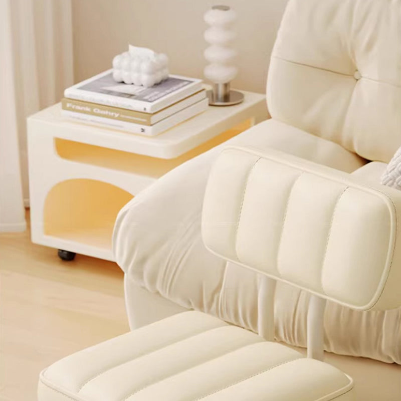 Modern Minimalist PU Leather &amp; PP Plastic Square Low Stool Rotatable &amp; Mobile Seating For Bedroom &amp; Living Room