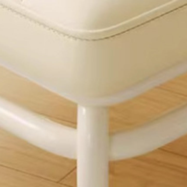 Modern Minimalist PU Leather &amp; PP Plastic Square Low Stool Rotatable &amp; Mobile Seating For Bedroom &amp; Living Room