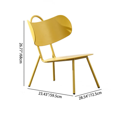 Zeitgenössischer nordischer Kunststoff- & Eisen-Stuhl mit gebogener Rückenlehne und rundem Sitz für Schlafzimmer, Wohnzimmer, Balkon 