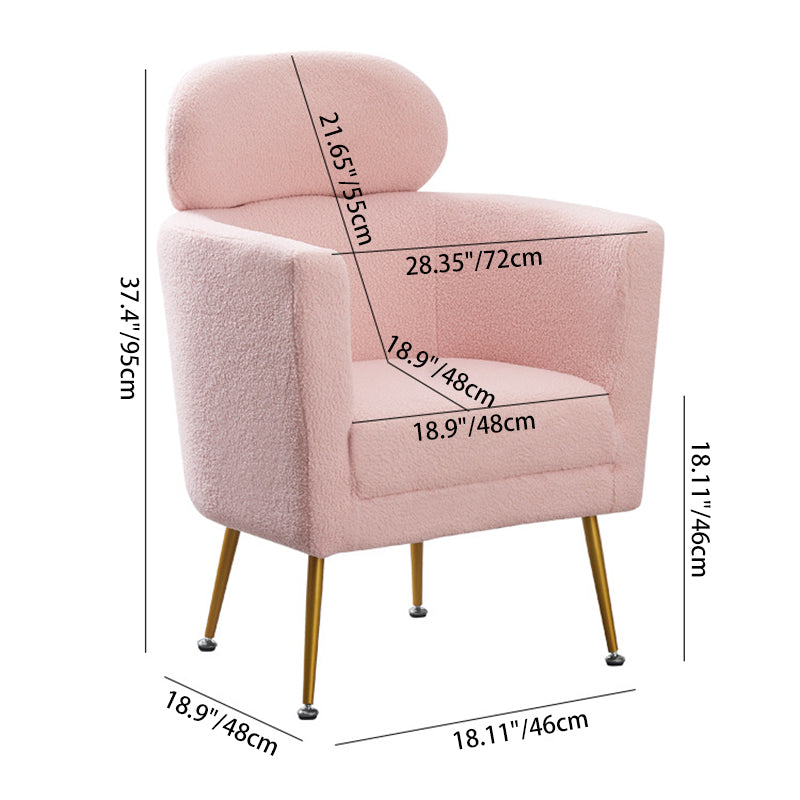 Contemporary Nordic Sherpa Fabric Curved Single Sofa With Ergonomic Design For Bedroom, Living Room